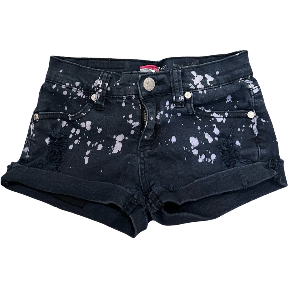 EUC Pinc Premium Girls Size 8 Blue Denim Shorts w/ Bleach Marks